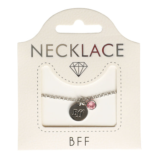 Elegant kopparpläterat BFF-halsband med glasdetaljer till bästa kompisar.