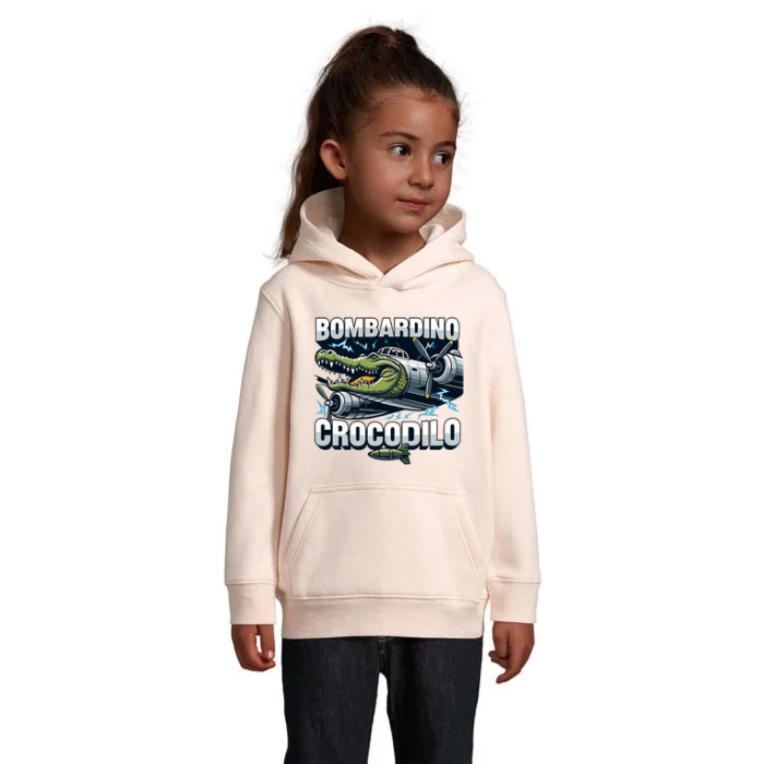 Bombardino Crocodilo barnhoodie – välj bland 6 färger
