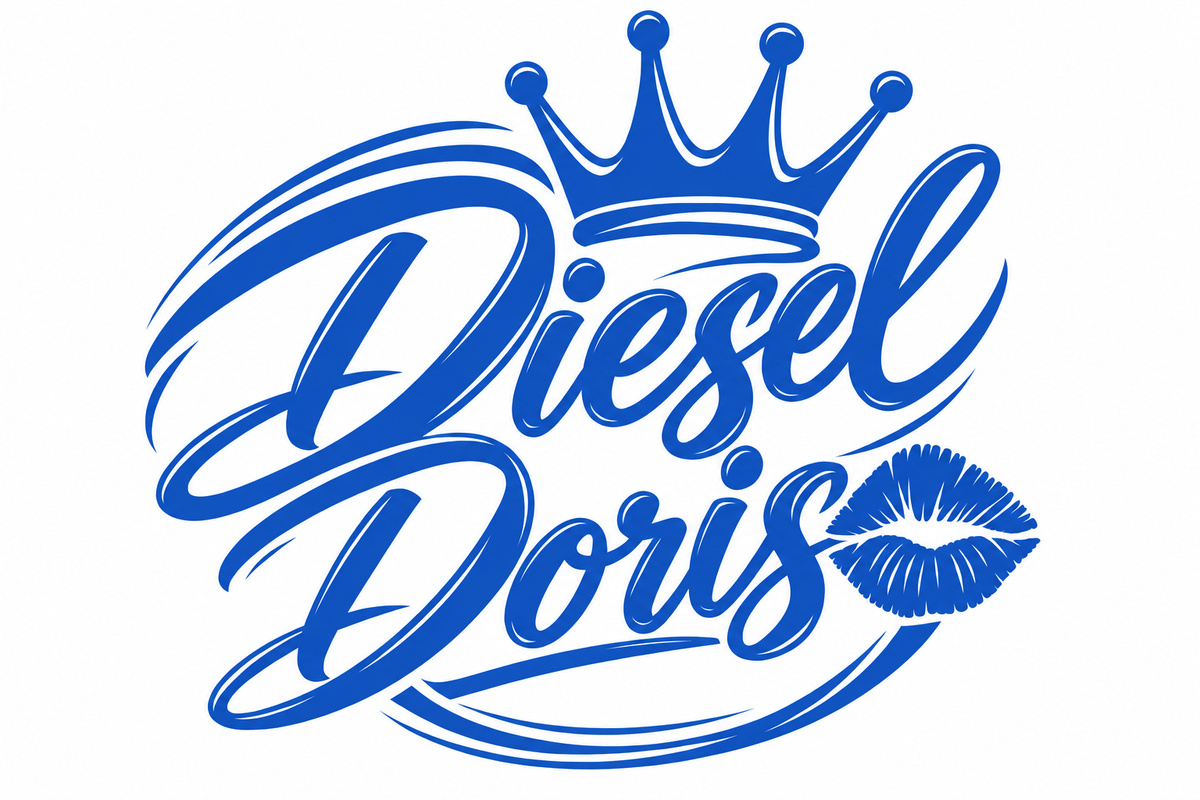 Diesel Doris – utskuren dekal med krona och pussmun