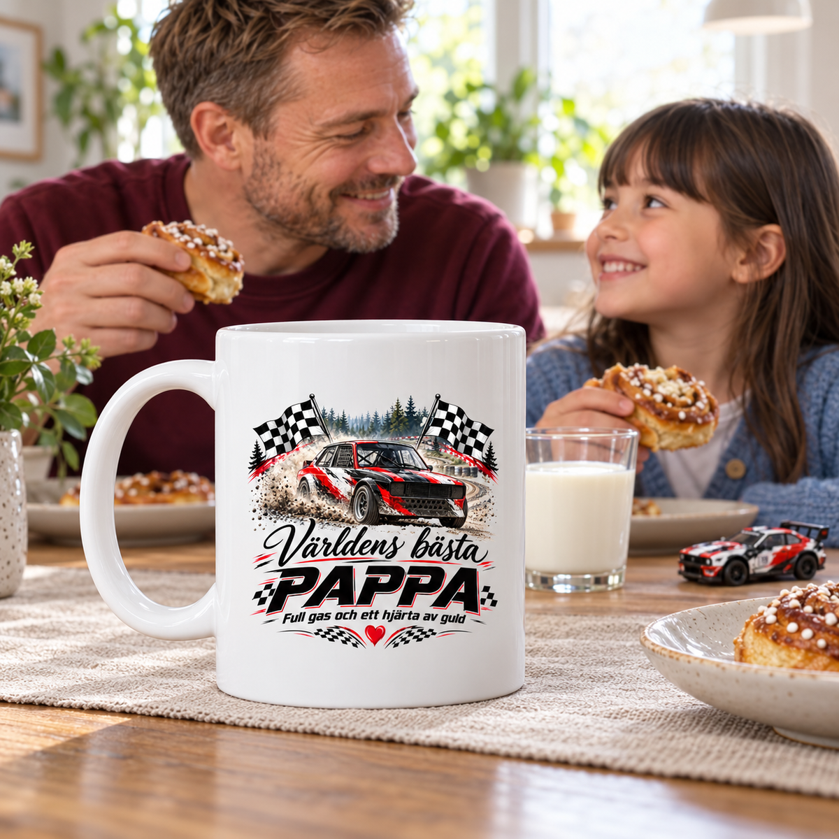 Mugg Världens bästa pappa – Full gas och ett hjärta av guld