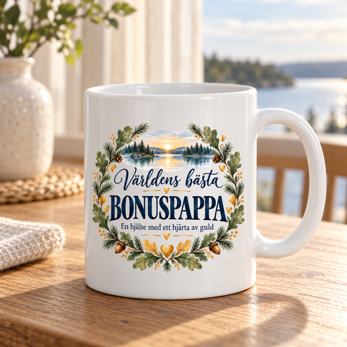 Mugg Världens bästa bonuspappa – En hjälte med ett hjärta av guld