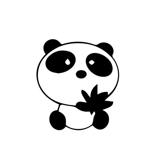 Panda med bambu – utskuren dekal i 9 färger