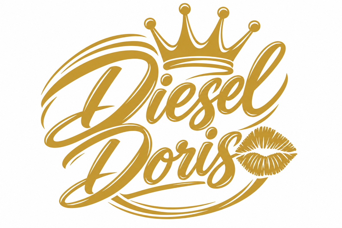 Diesel Doris – utskuren dekal med krona och pussmun