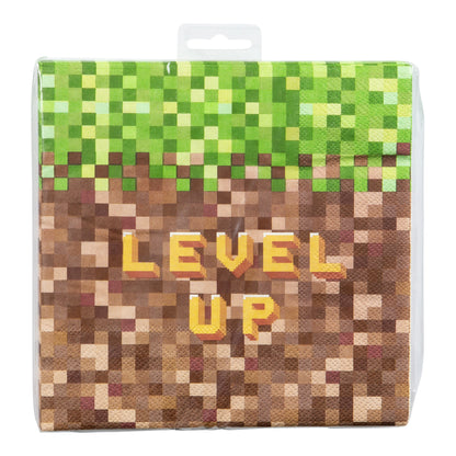 Pixel Level Up - Papperstallrik 8-pack