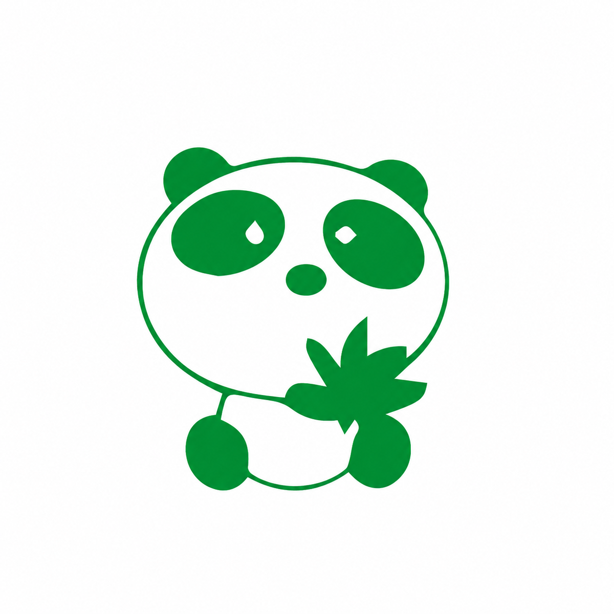 Panda med bambu – utskuren dekal i 9 färger