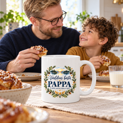 Mugg Världens bästa pappa – En hjälte med ett hjärta av guld