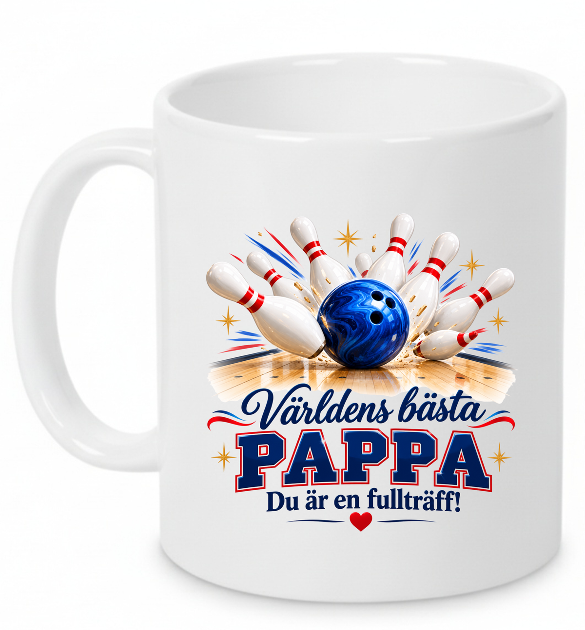 Mugg Världens bästa pappa – Bowling, du är en fullträff!