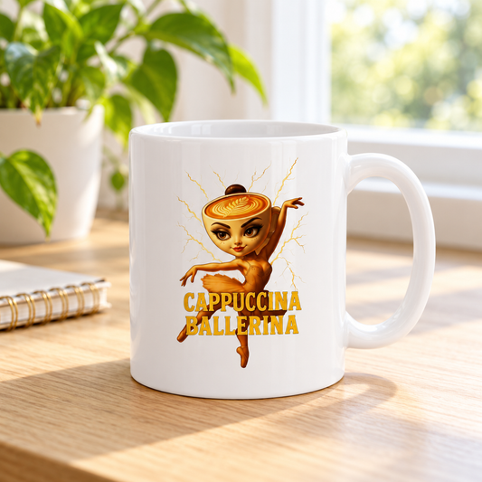 Ballerina Cappuccina mugg – Brainrot 325ml