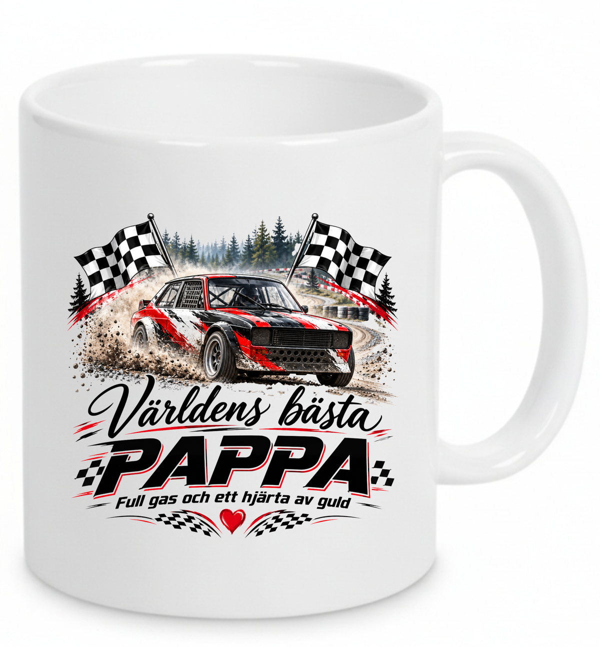 Mugg Världens bästa pappa – Full gas och ett hjärta av guld