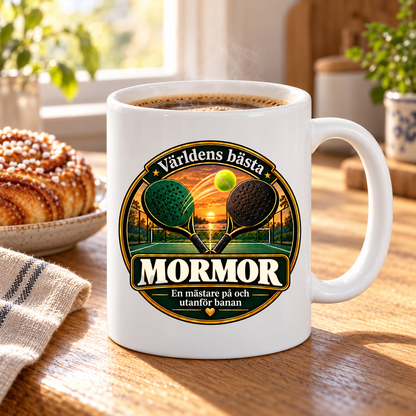 Mugg Världens bästa mormor – Padelmotiv 325ml