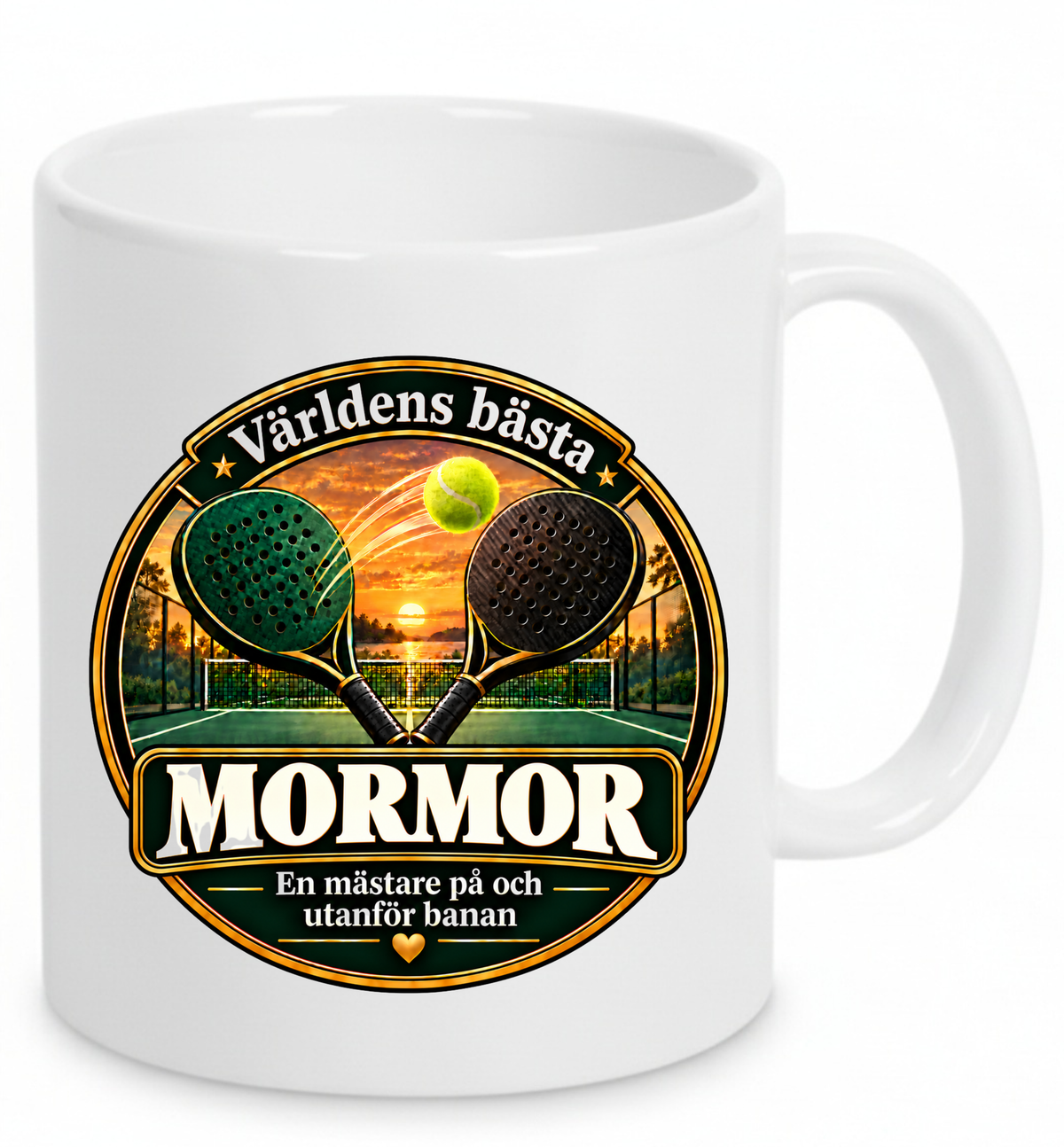 Mugg Världens bästa mormor – Padelmotiv 325ml