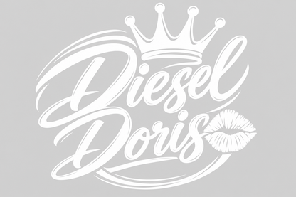 Diesel Doris – utskuren dekal med krona och pussmun