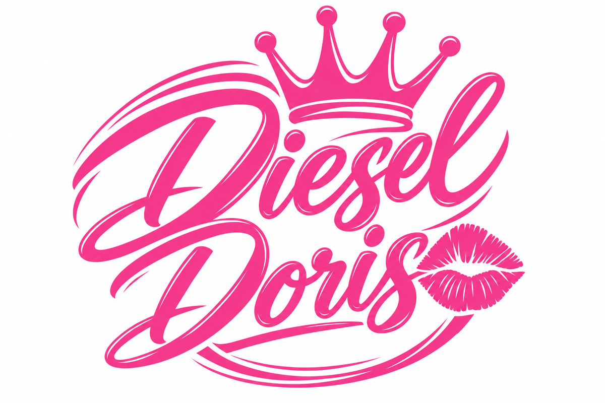 Diesel Doris – utskuren dekal med krona och pussmun