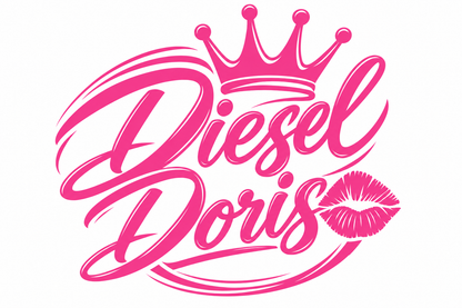 Diesel Doris – utskuren dekal med krona och pussmun