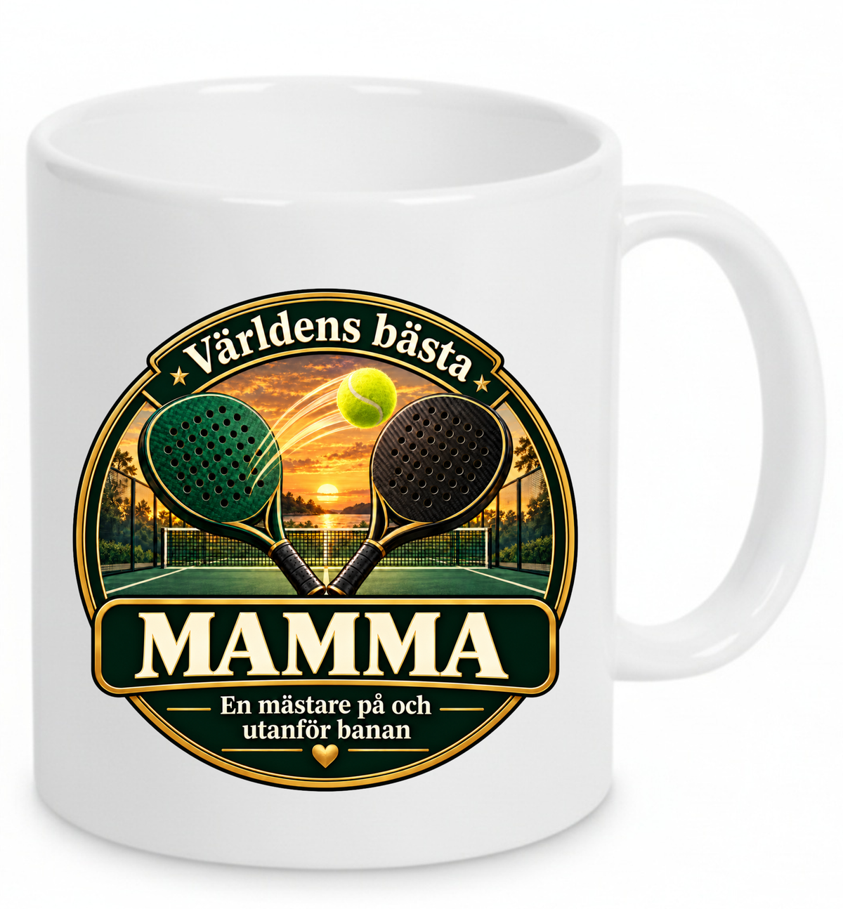 Mugg Världens bästa mamma – Padelmotiv 325ml