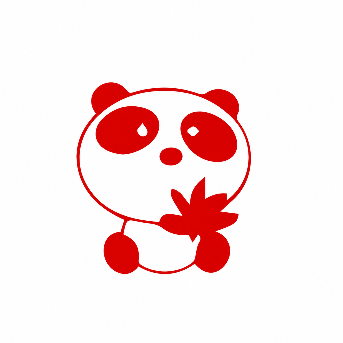 Panda med bambu – utskuren dekal i 9 färger