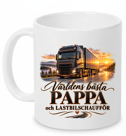 Mugg Världens bästa pappa och lastbilschaufför 325ml