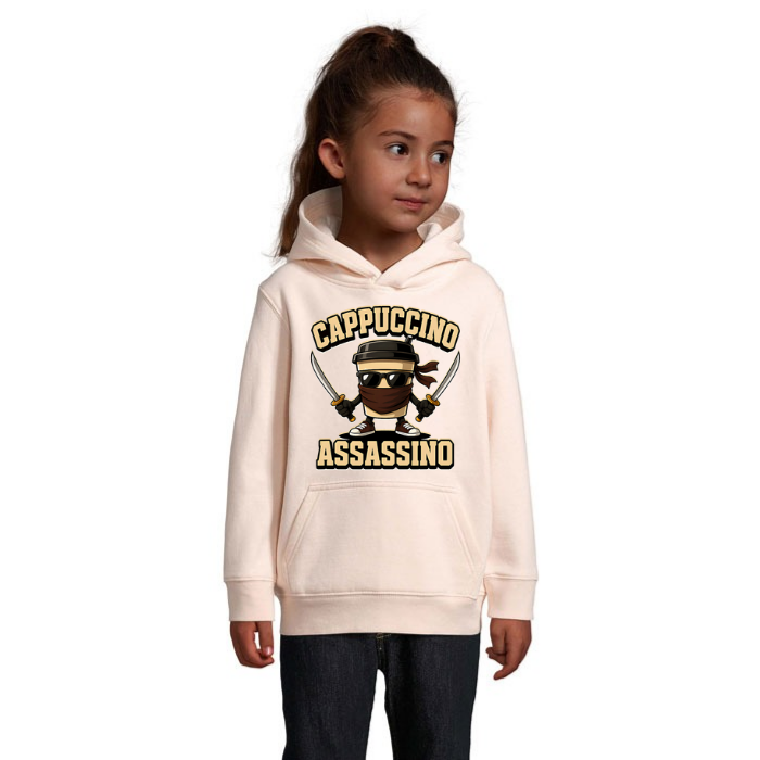 Cappuccino Assassino barnhoodie – välj bland 6 färger