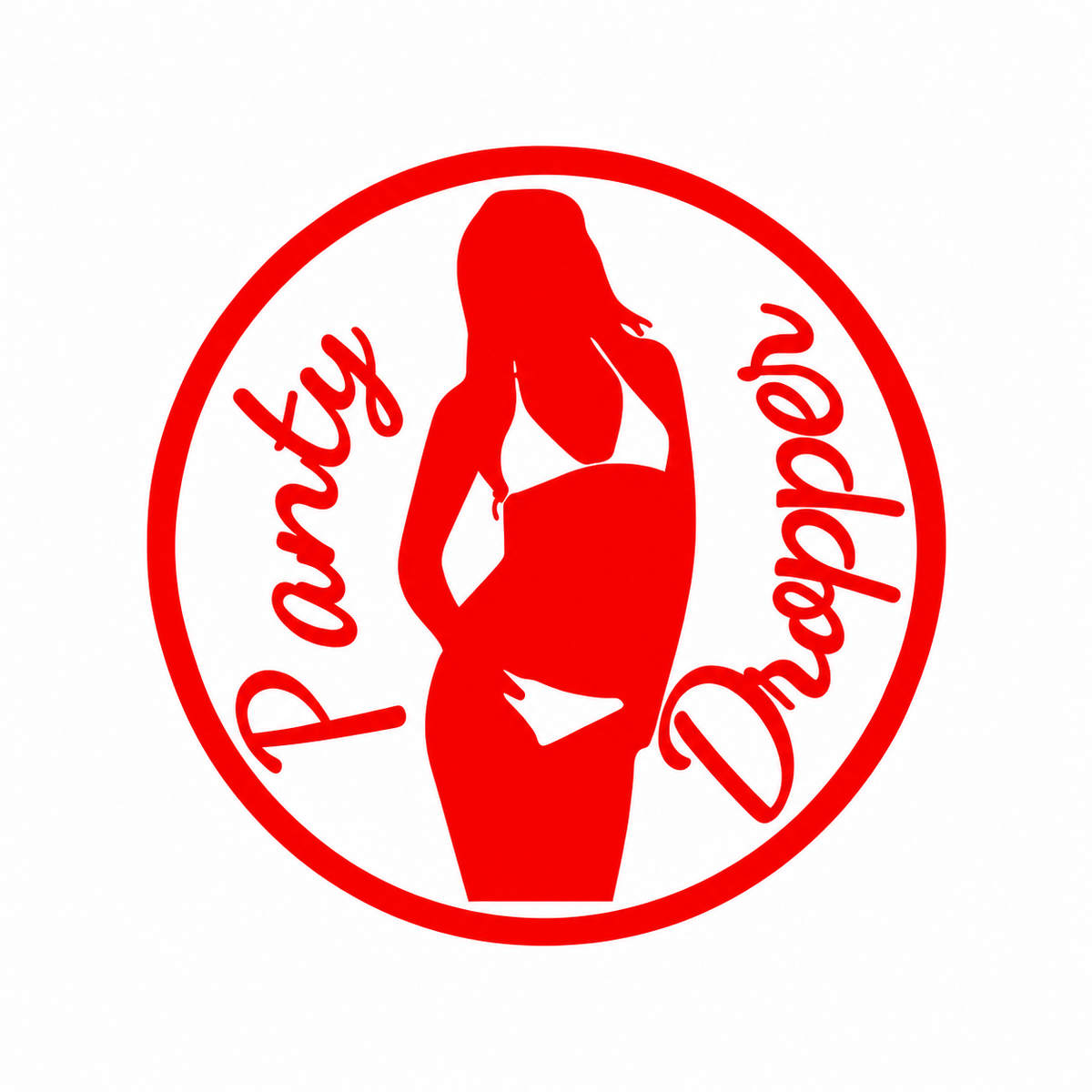 Panty Dropper med rund ram – utskuren dekal