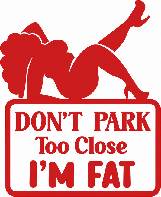 Don’t Park Too Close – I’m Fat – utskuren dekal