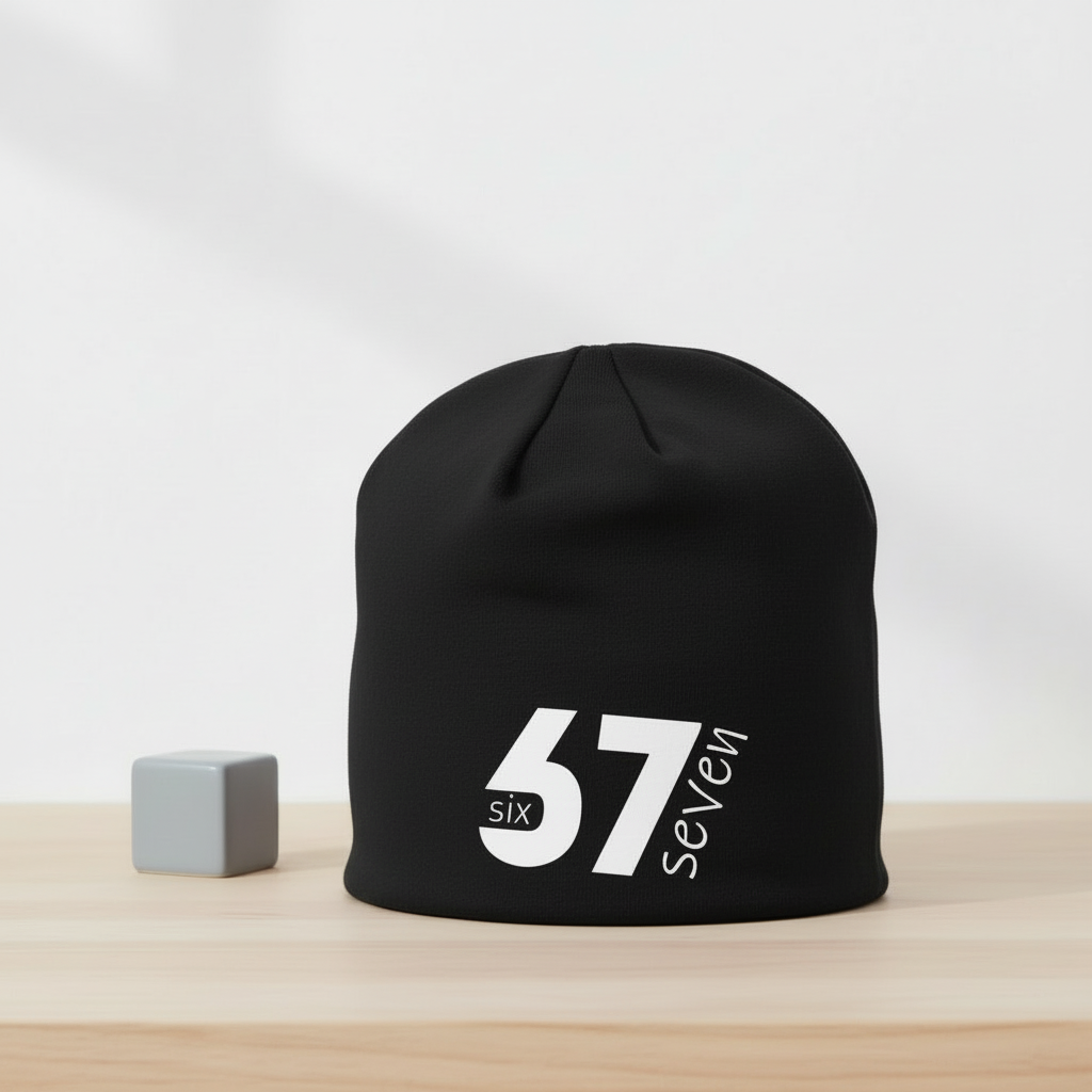 Six Seven svart barnmössa produktbild